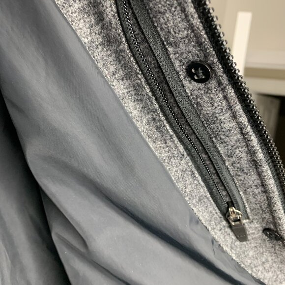 Eddie Bauer Men’s Grey Wool-Blend Long Winter Coat – Zip & Button Front - Picture 5 of 16